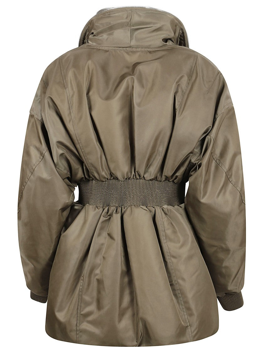 Givenchy Olive Green Shawl Collar Jacket With Two-Way Zip