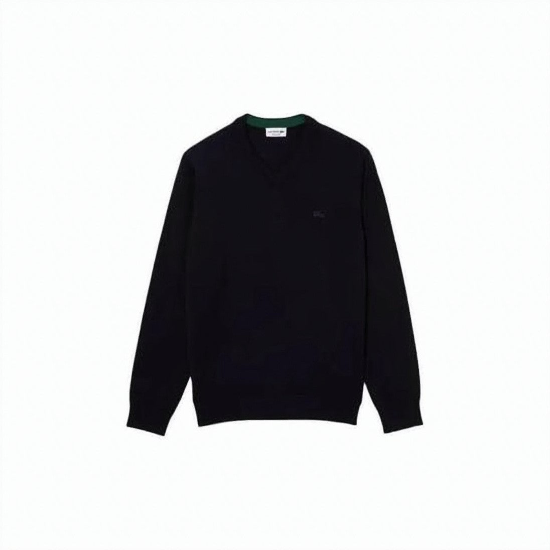 Lacoste Classic V-Neck Black Wool Sweater