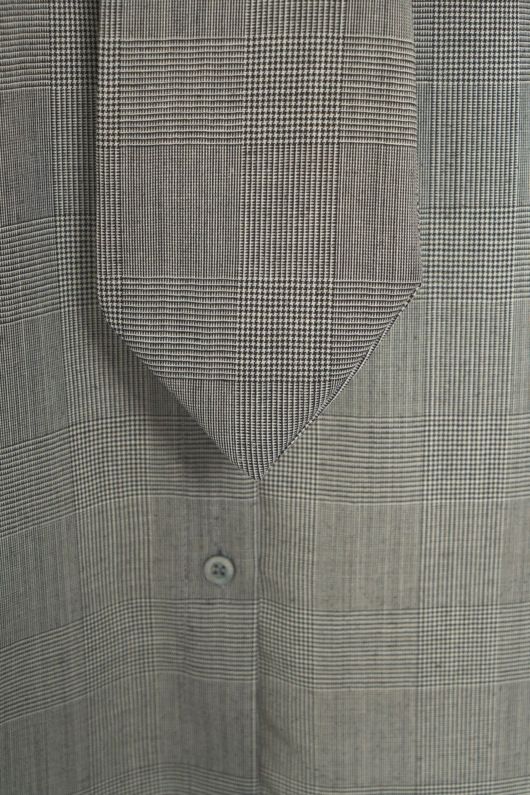 Ottod'ame Glencheck Shirt With Bow Detail