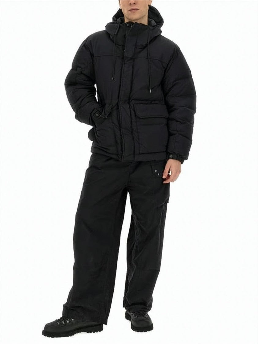 Ten C Black Padded Jacket With High Collar