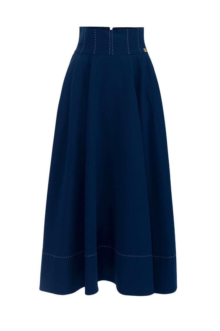 Elisabetta Franchi Flowing Blue Midi Skirt