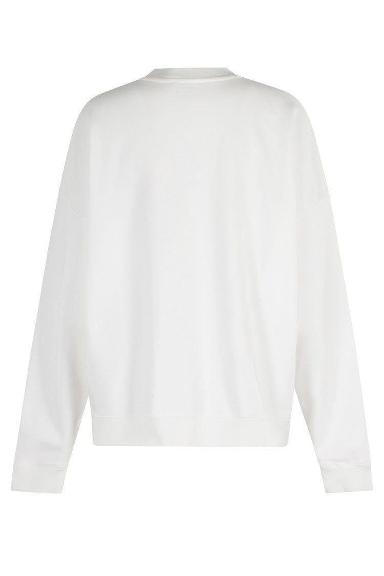 Anine Bing White Miles Letterman Sweatshirt