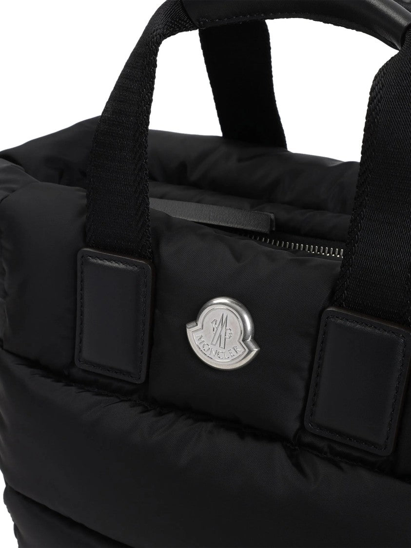 Moncler Compact Quilted Tote Bag With Leather Accents And Adjustable Strap