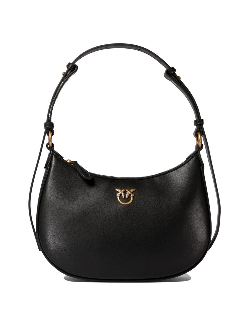 Pinko Crescent-Shaped Leather Shoulder Bag