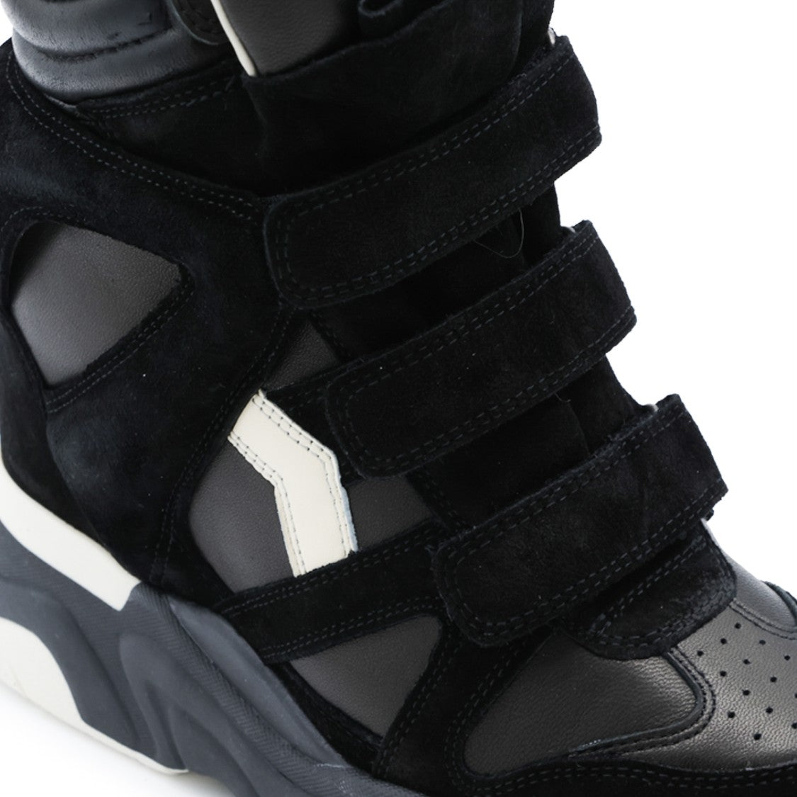 Isabel Marant Black Suede Velcro Straps Sneakers