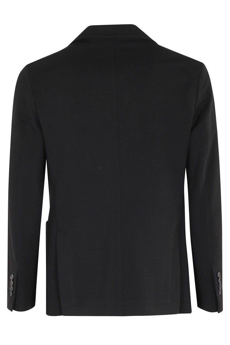 Circolo 1901 Tailored Black Sweatshirt Jacket With Notch Lapel