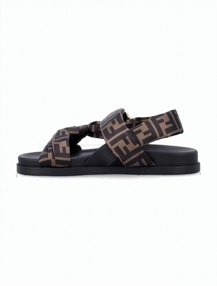 Fendi Monogram Pattern Sandal With Padded Straps