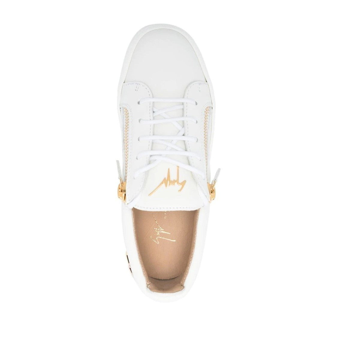 Giuseppe Zanotti Black Side Zippers Metallic Accents Leather Sneakers