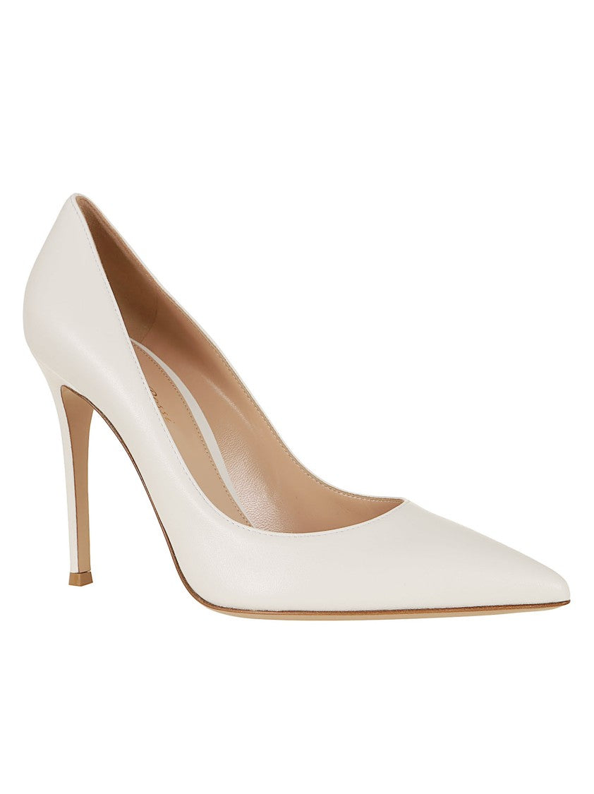 Gianvito Rossi Pointed Toe Leather Pumps With 105 Mm Stiletto Heel