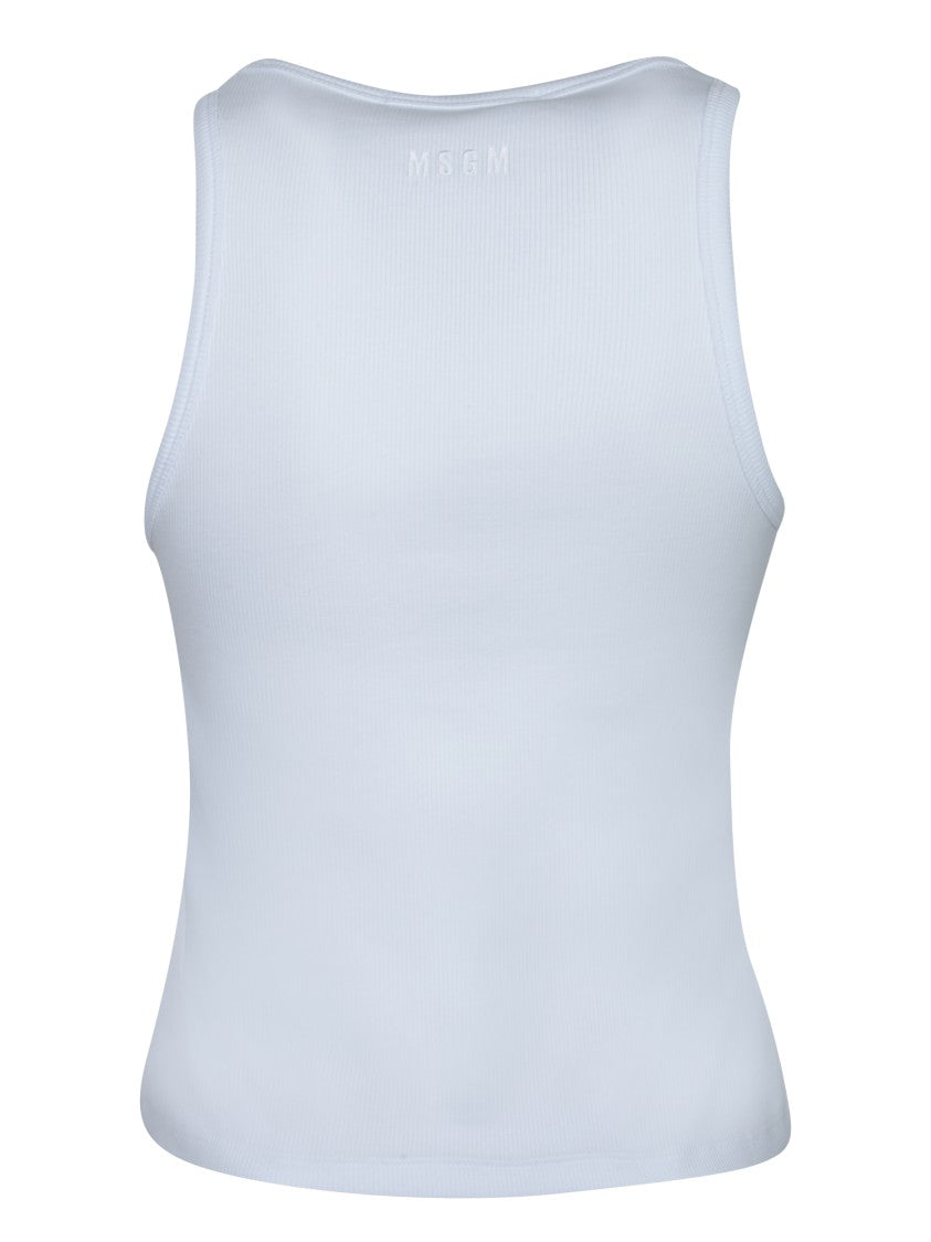 Msgm Sleeveless Top With Ribbed Neckline