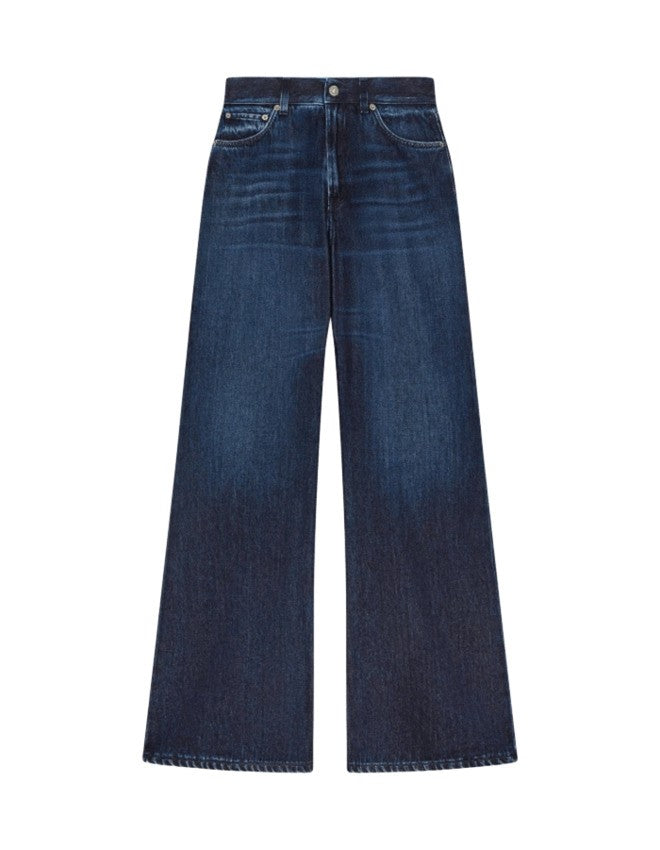 Dondup Wide-Leg Deep Indigo Jeans With Classic Five-Pocket Design