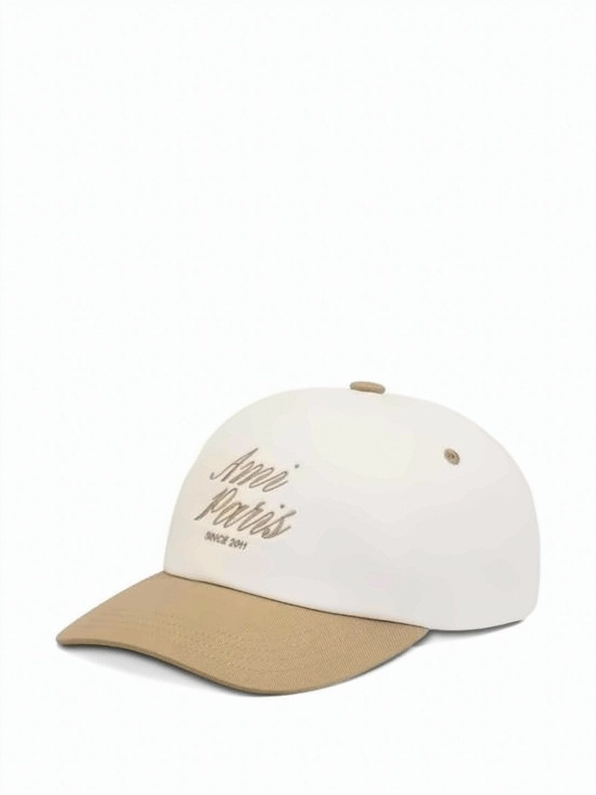 Ami Paris Two-Tone Baseball Cap With Embroidered Script Detail