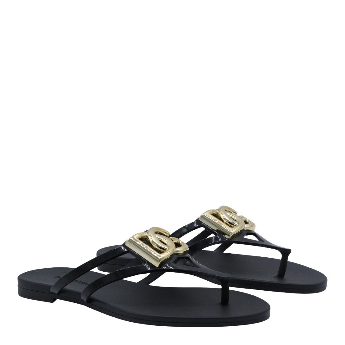 Dolce & Gabbana Matte Black Flat Shoes With Rounded Toe