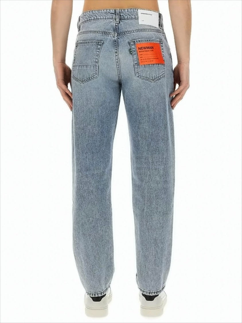 Department 5 Light Blue Straight-Leg Denim Pants