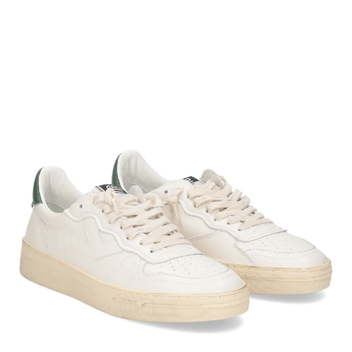 4B12 Smooth Leather Sneakers Chunky Heel Tab