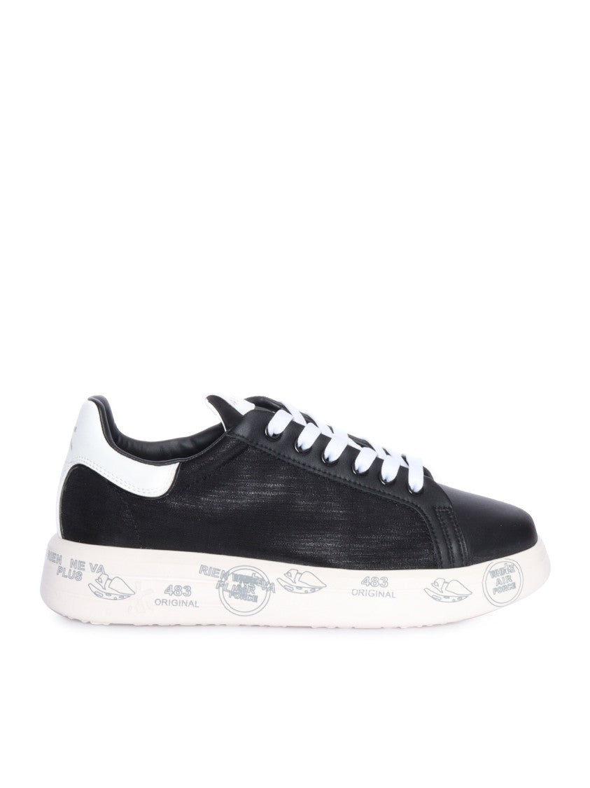 Premiata Black Sneakers With Contrasting White Accents