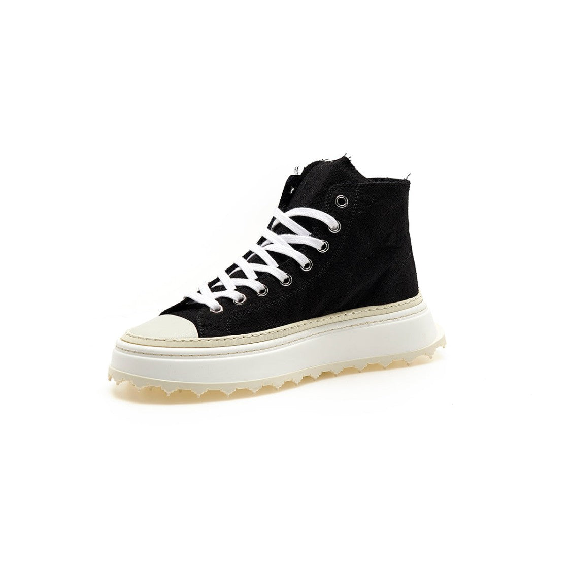 Bepositive Leather Canvas Mid-Cut Sneakers