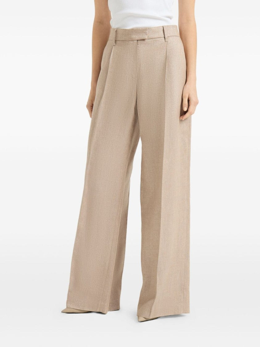 Brunello Cucinelli Wide-Leg Trousers With Subtle Pleats
