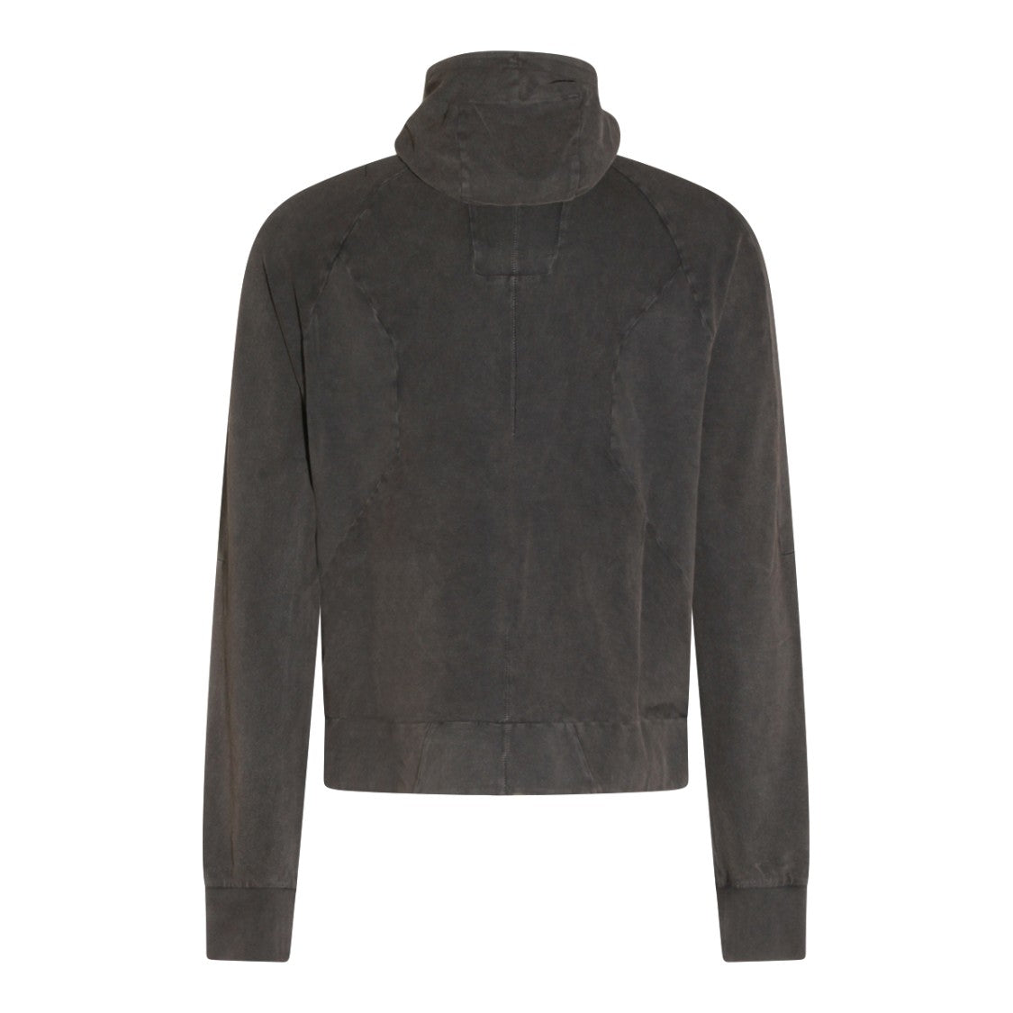 Thom Krom High-Neck Dark Grey Cotton Sweatshirt With Zip Closure And Hoodie