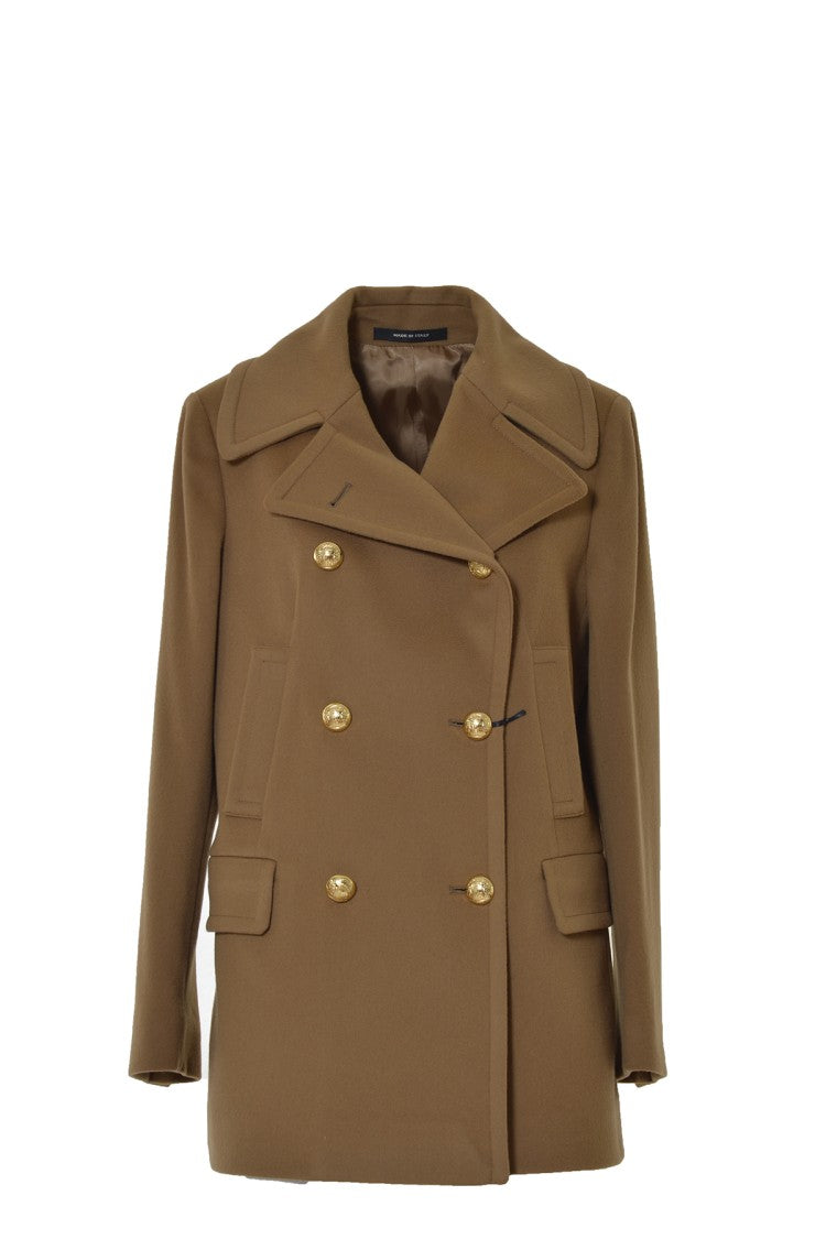 Tagliatore Camel Cashmere And Wool Blanche Coat