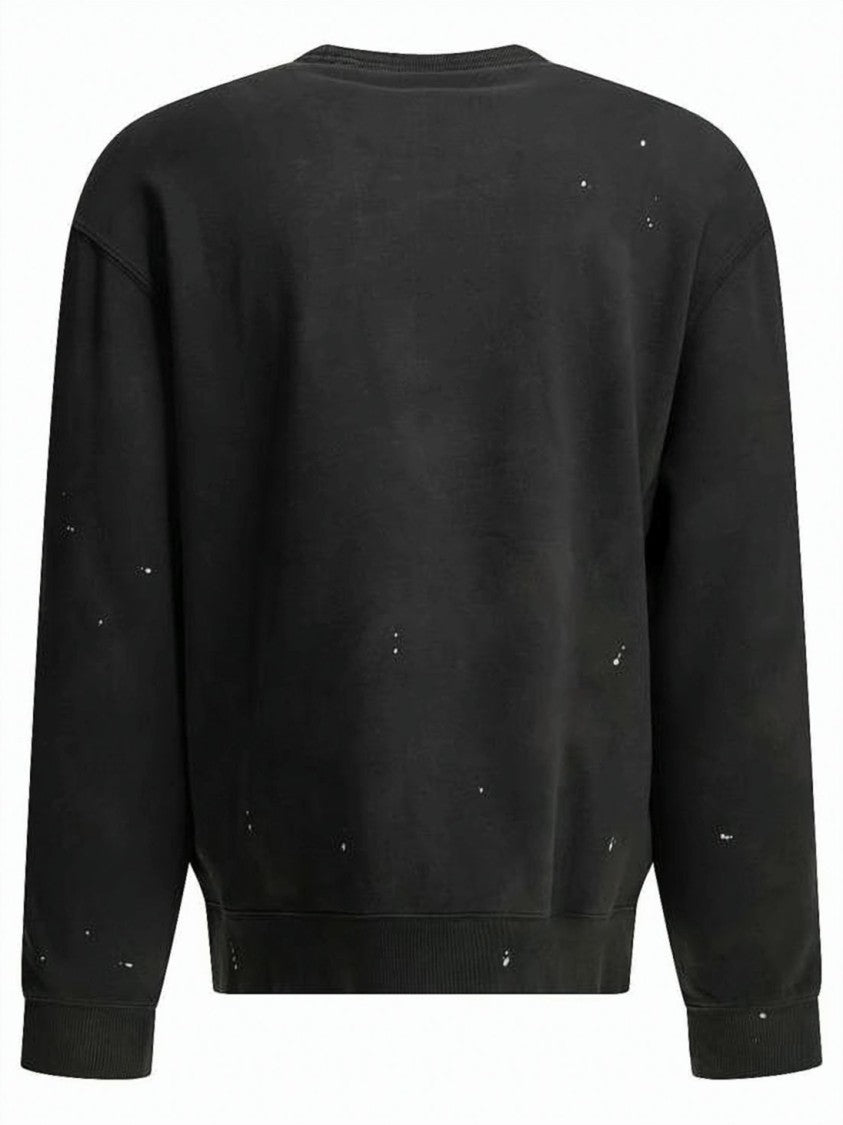 Carhartt Wip Relaxed-Fit Black Long-Sleeve Sweatshirt With Faded Logo And Distressed Finish