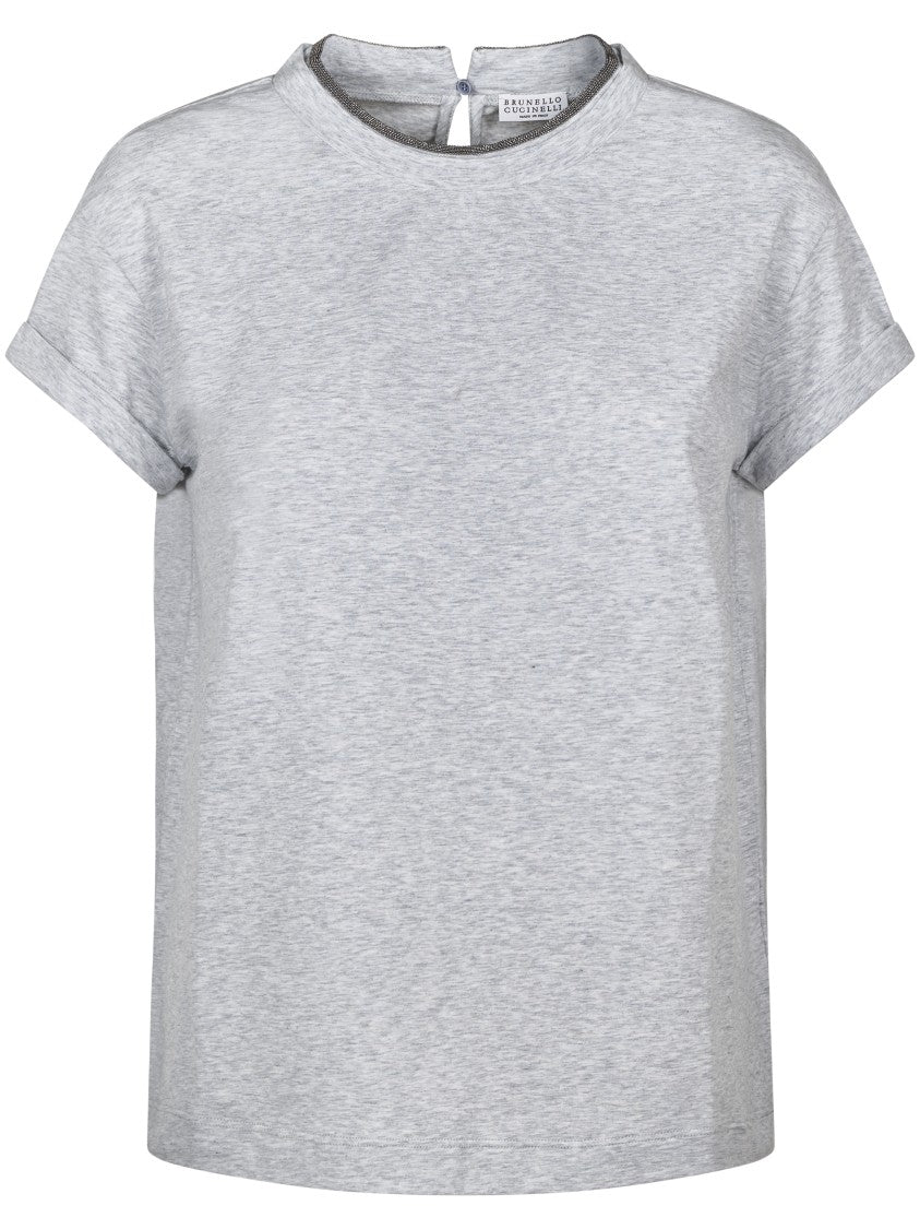 Brunello Cucinelli Short-Sleeve Crewneck Top