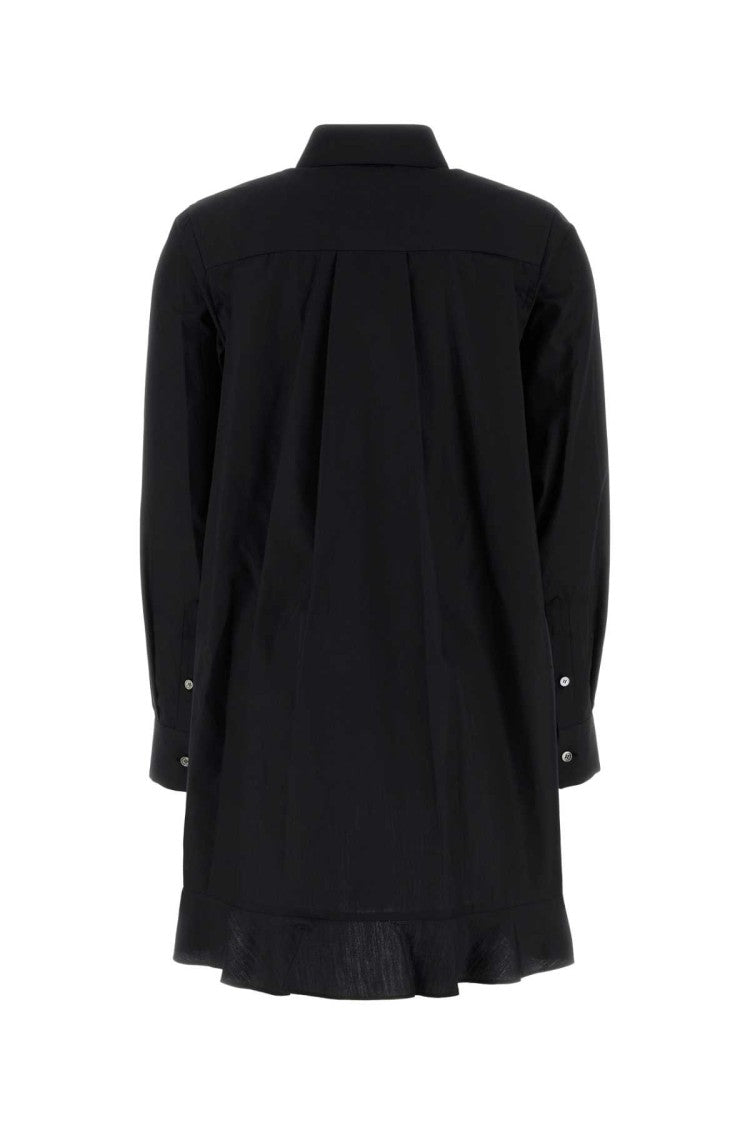 Sacai Black Poplin Shirt Dress