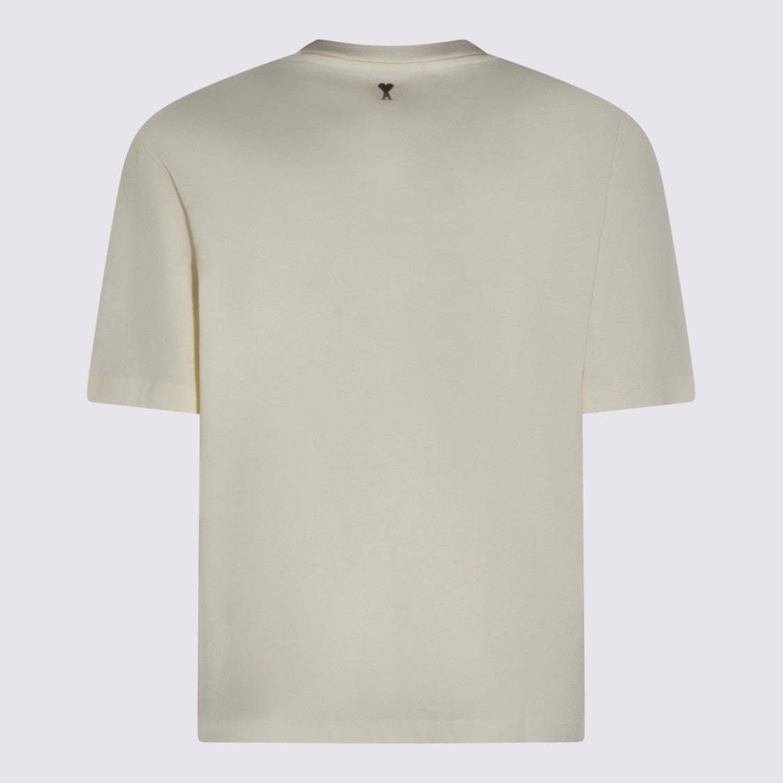 Ami Paris Off White Cotton Logo T-Shirt