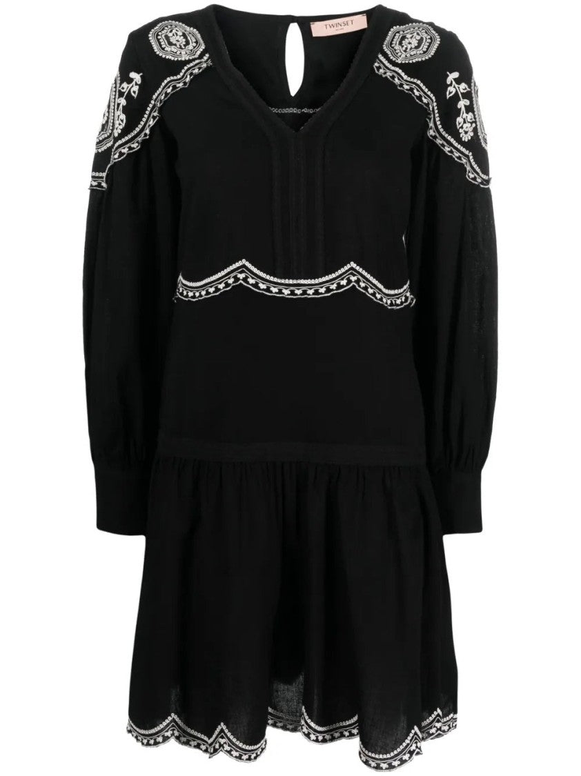 Twin-Set Embroidered Short Dress