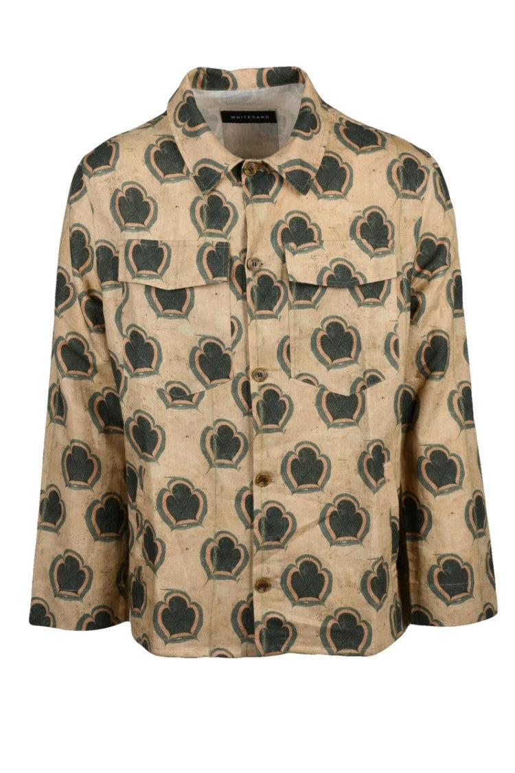White Sand Linen Cotton Jacket - Beige