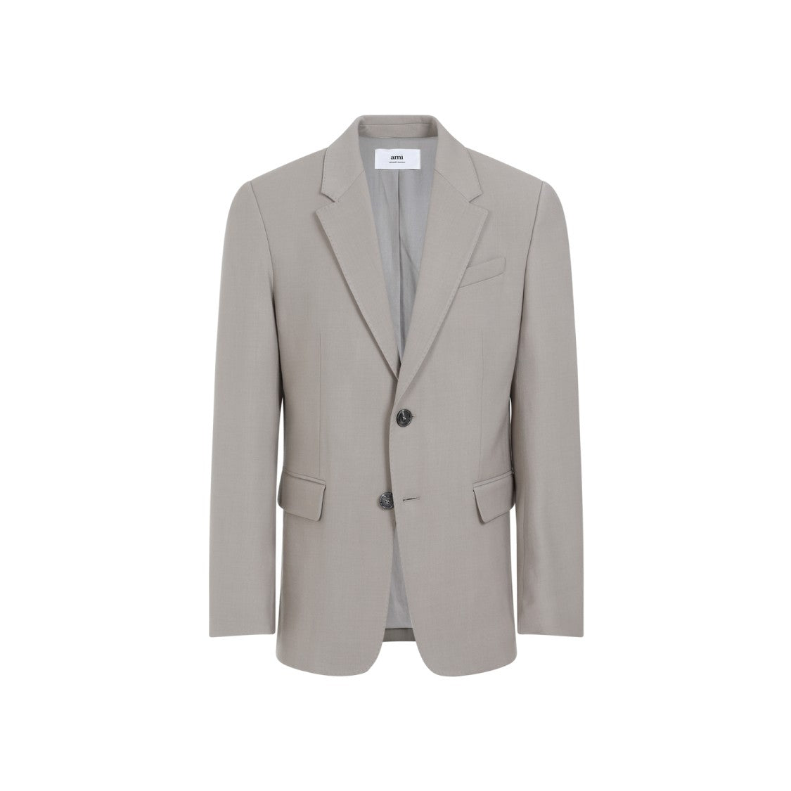 Ami Light Taupe Virgin Wool Two Buttons Jacket