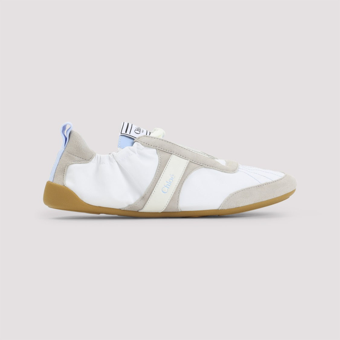 Chloé Dreamy Blue Leather Kick Sneakers With Signature Logo
