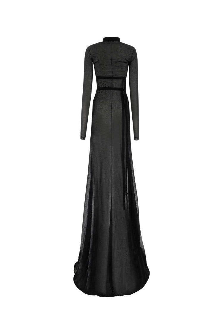 Ann Demeulemeester Black Cotton Blend Long Dress