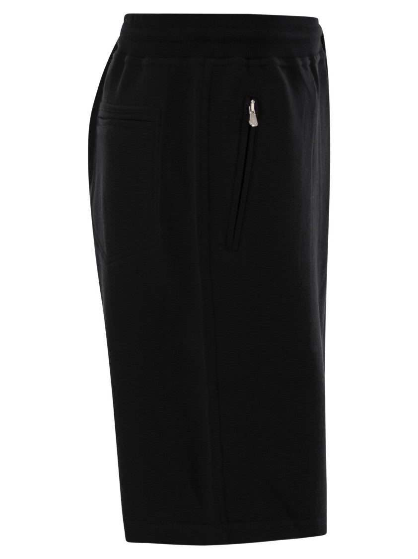 Brunello Cucinelli Double Fleece Bermuda Shorts In Cotton, Cashmere