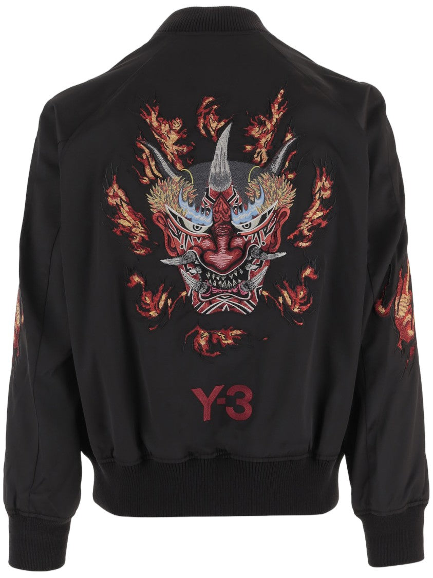 Y-3 Stretch Nylon Jacket With Ribbed Detailing And Embroidery