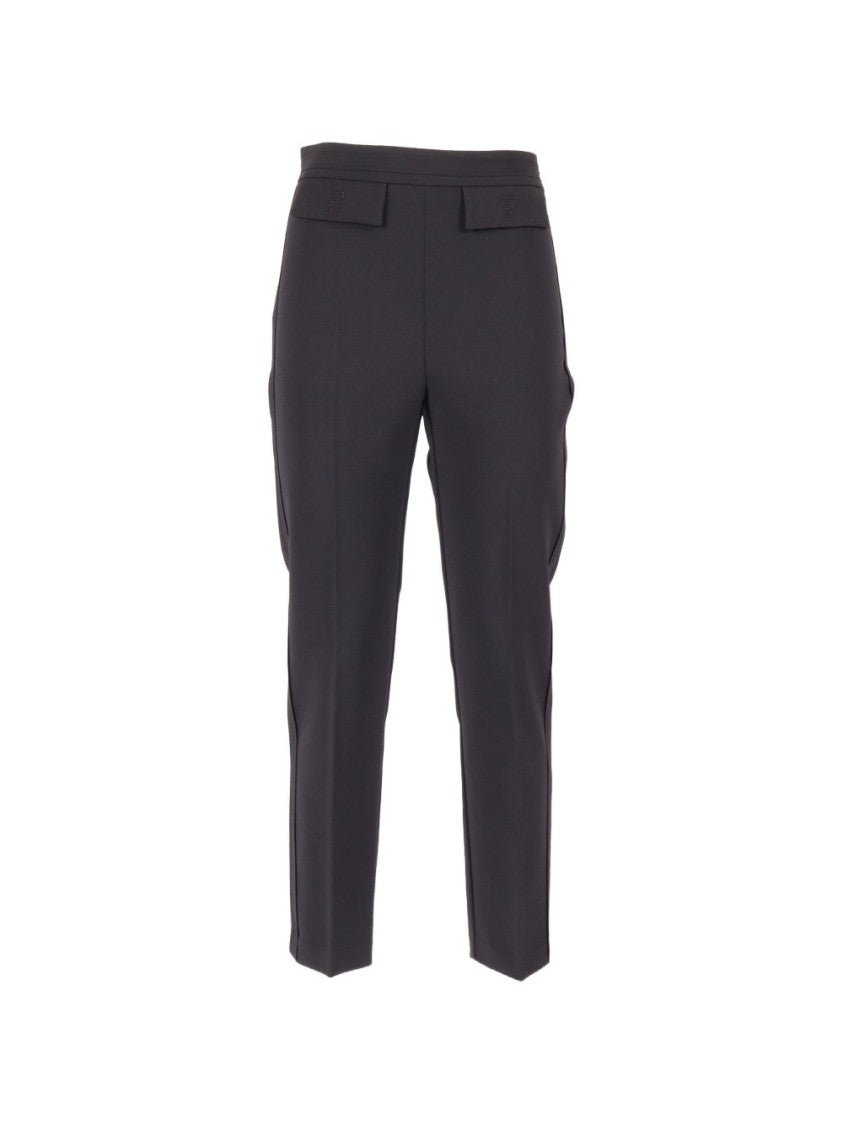 Elisabetta Franchi Regular Fit Straight Leg Pants With Flap Pockets