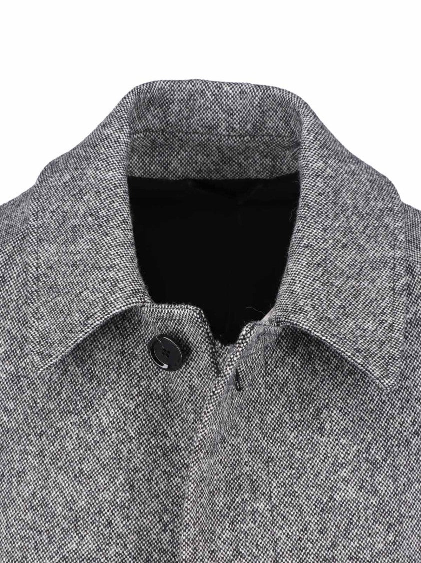 Lardini Mid-Length Wool Coat With Classic Collar