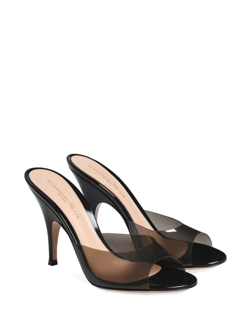 Gianvito Rossi Open-Toe Glossy Stiletto Transparent Sandals