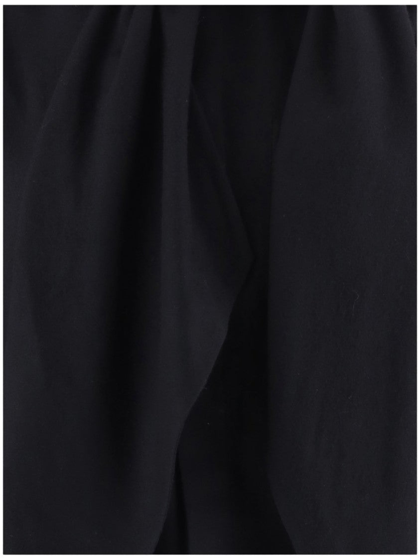 Alainpaul Black Scarf-Style Collar Cotton Shirt