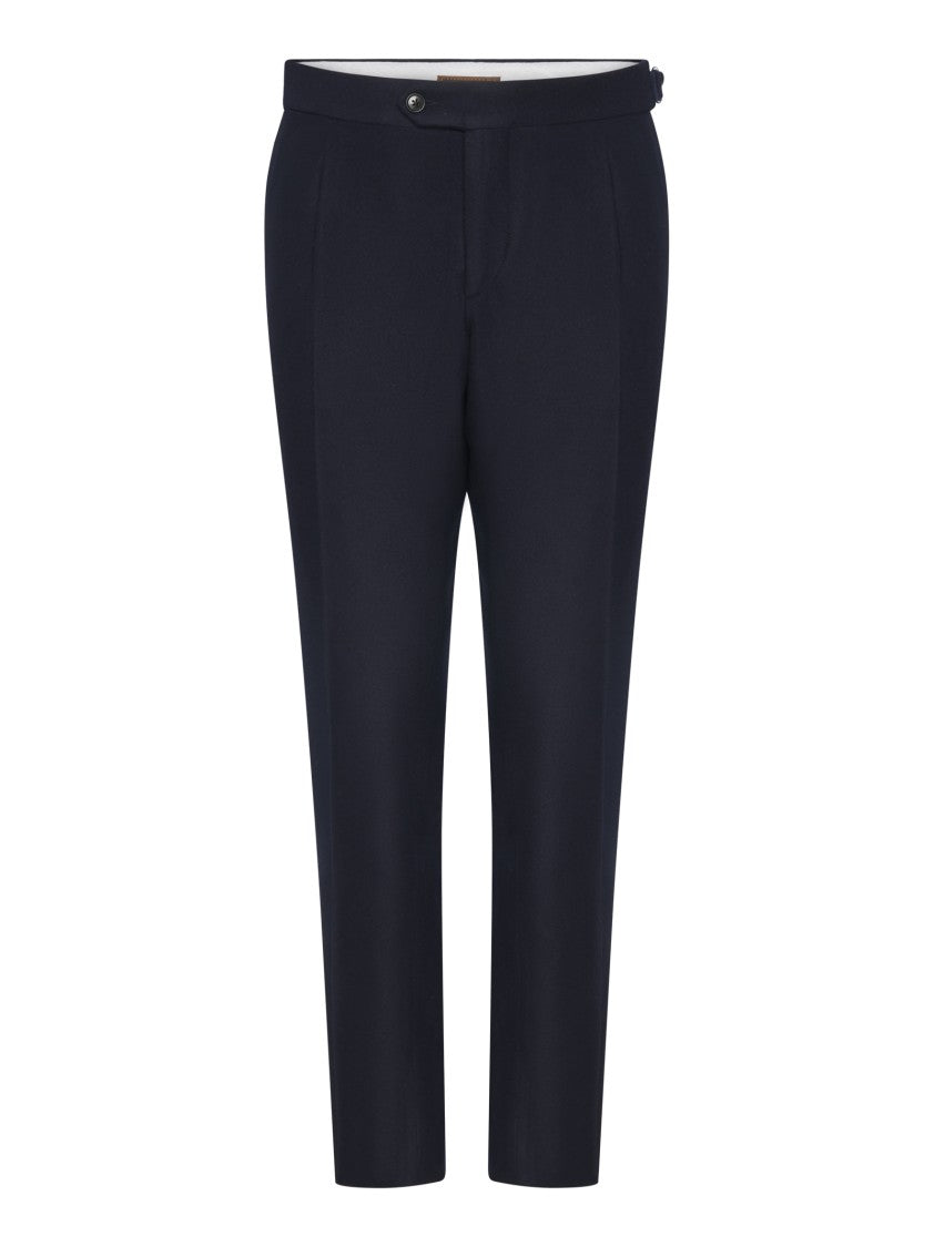 Franzese Collection Tailored Trousers With Double Waistband In Wool