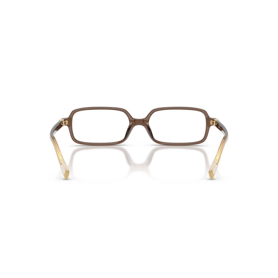 Miu Miu 0Mu 01Yv Translucent Brown Acetate Rectangular Eyeglasses