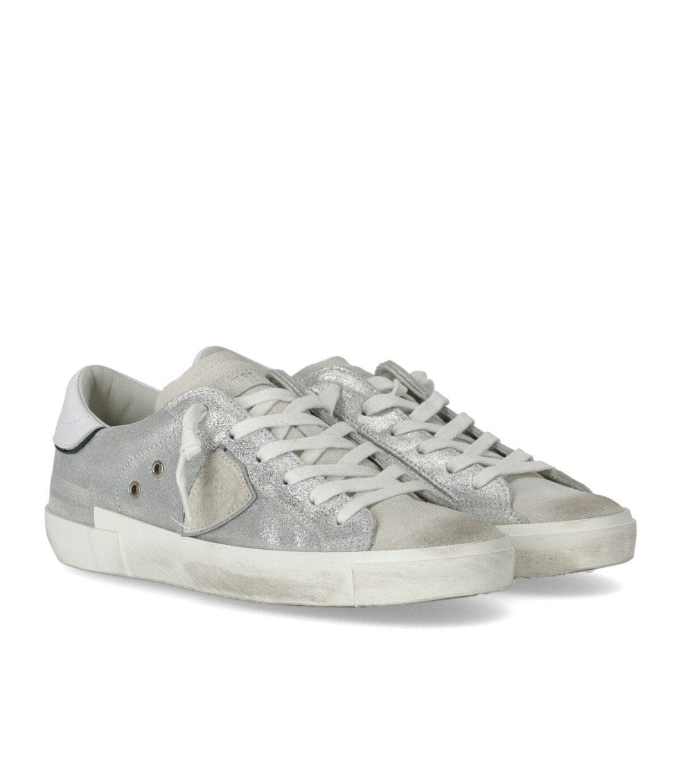 Philippe Model Prsx Low Metal Silver Sneaker