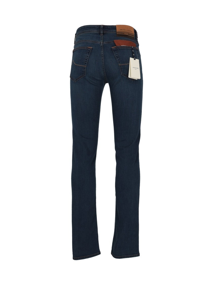 Jacob Cohen Slim Fit Five-Pocket Pants In Deep Indigo Wash