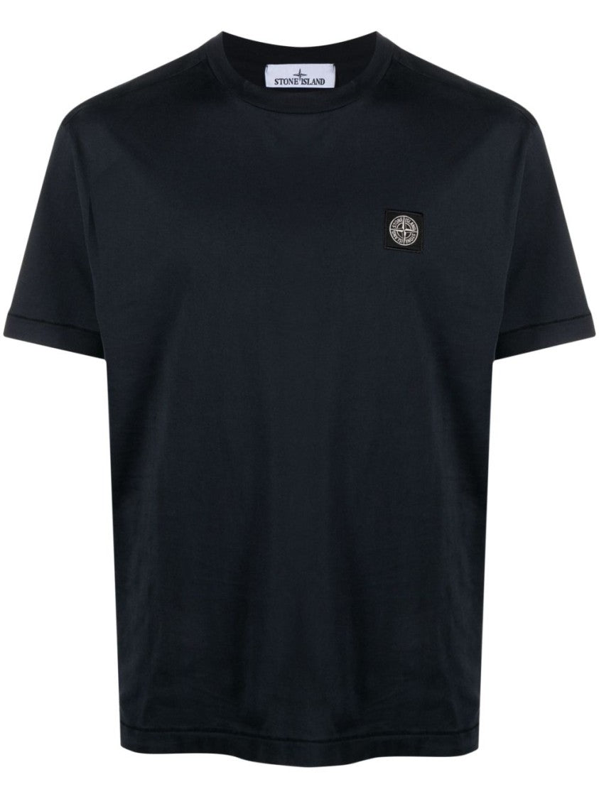 Stone Island Soft Cotton T-Shirt With Distinctive Logo Patch