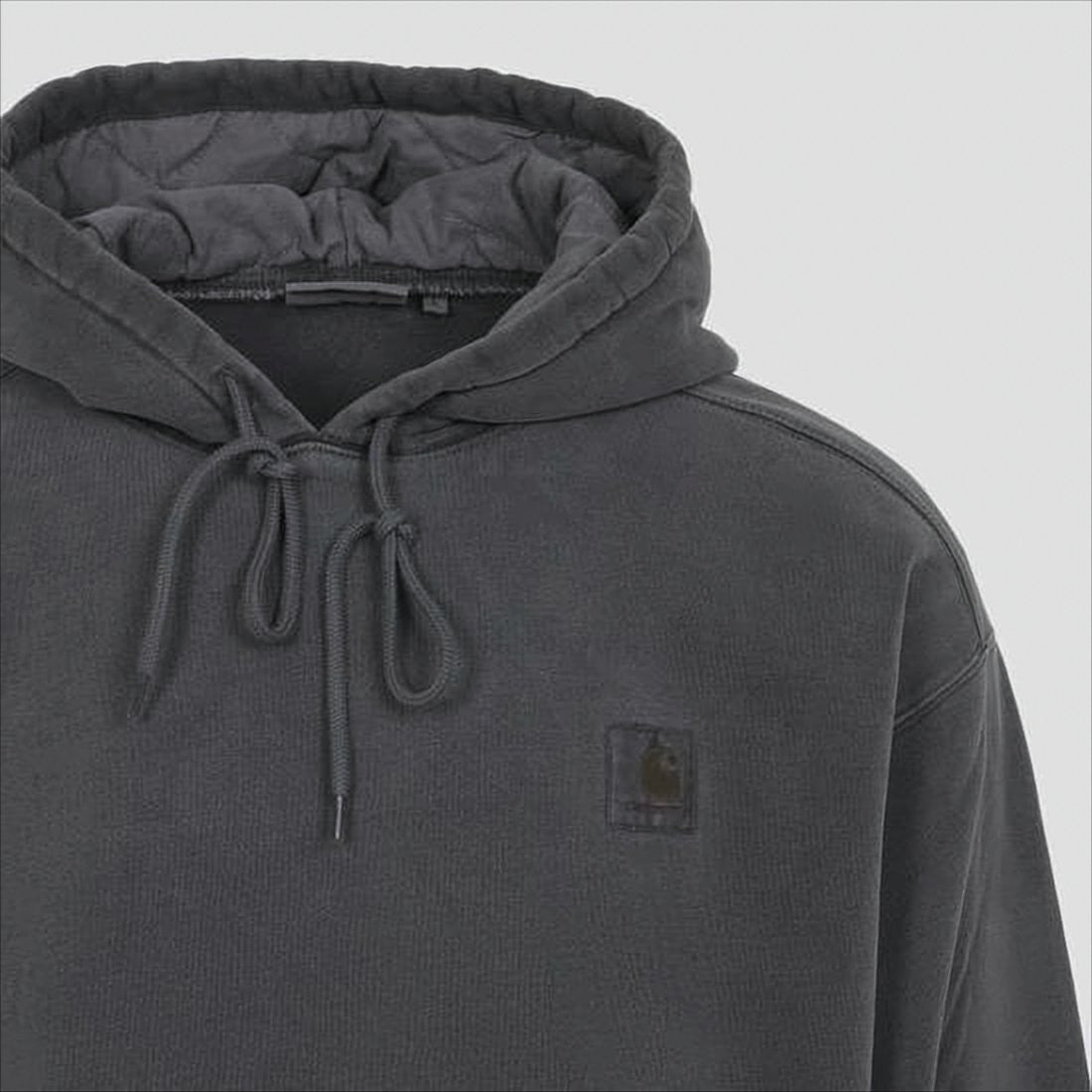 Carhartt Wip Relaxed Fit Grey Cotton Hoodie With Drawstring