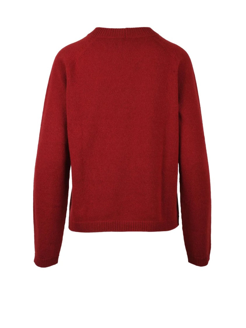 Max Mara Damasco Sweater In Rich Red Wool-Cashmere Blend
