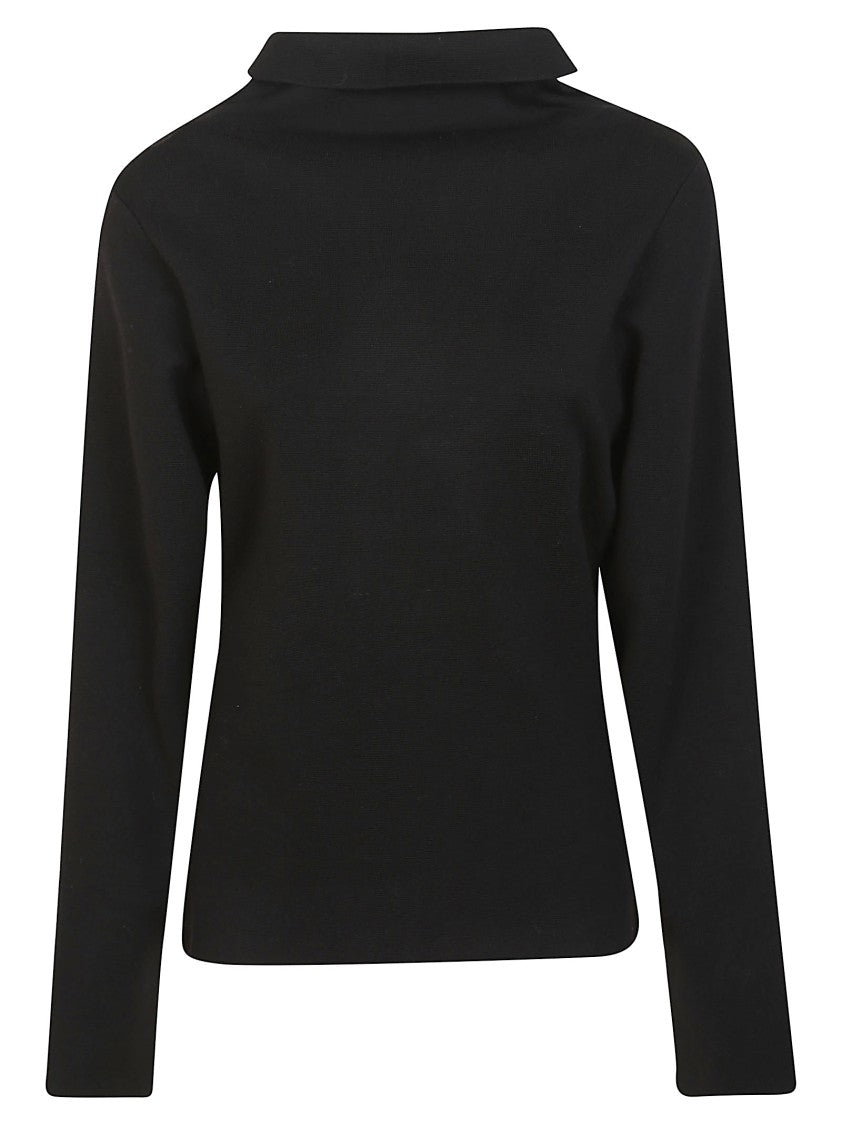 P.A.R.O.S.H. Boxy Fit Wool Blend Turtleneck With High Collar