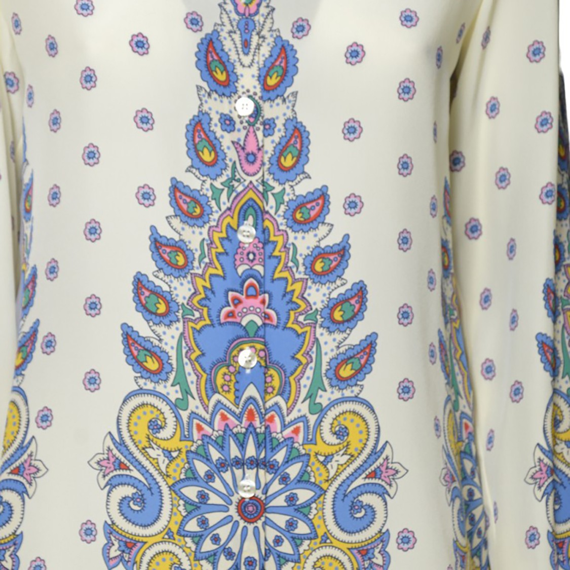 Etro Multicolored Silk Shirt Floral Print