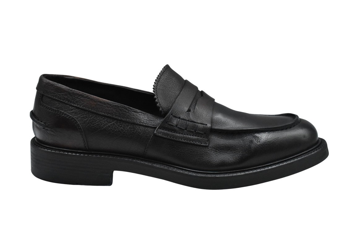 Ernesto Dolani Classic Penny Loafers With Textured Leather