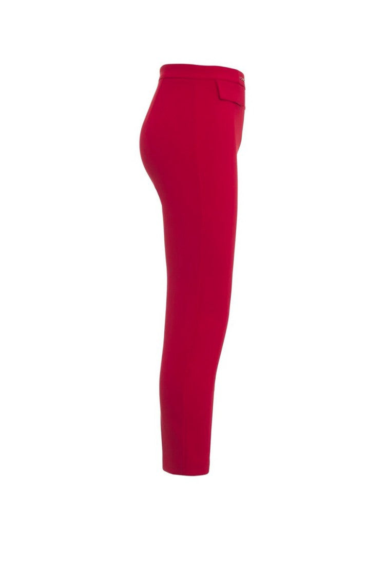 Elisabetta Franchi Red Slim Polyamide-Blend Ankle-Length Pants